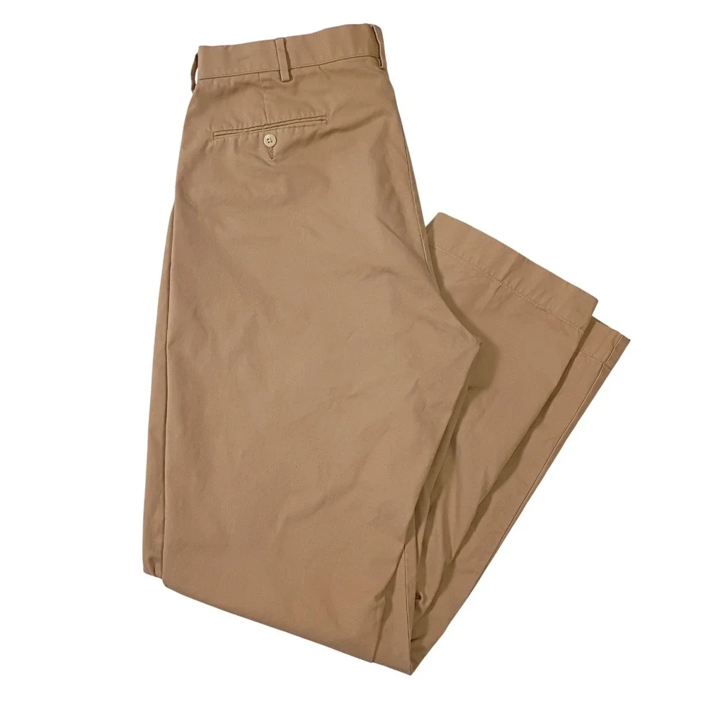 Polo Ralph Lauren Mens Chino Pants 35x32 Tan Khaki Straight Leg 100% Cotton